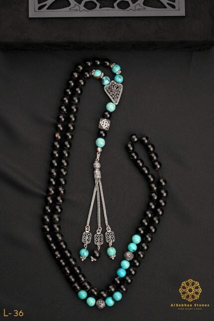 Rosary made of original turquoise from Al Yusr Al Baladi.