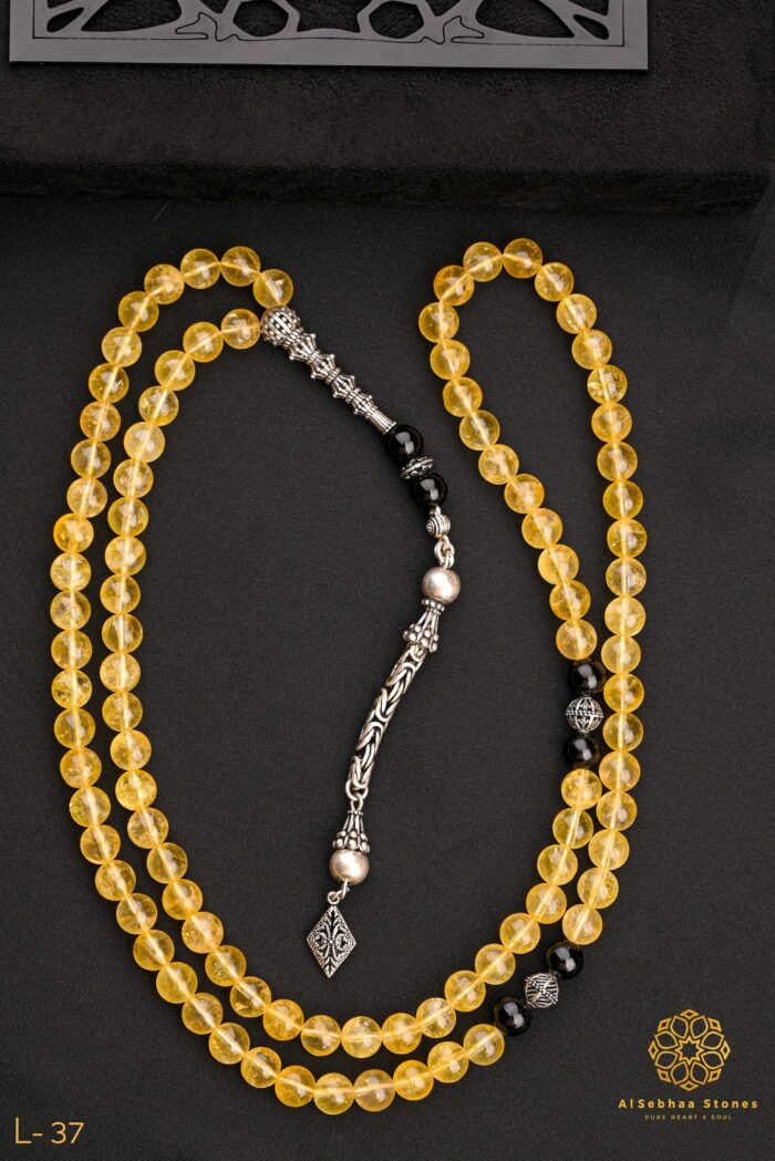 Rosary made of high purity citrine stone.