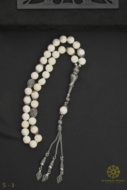 Rosary made of natural mother-of-pearl beads