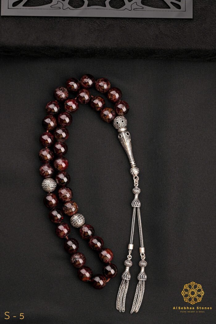 Rosary made of natural garnet stone