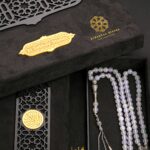 A rosary made of 99 beads made of pure white agate (Agate) stone. Size 8. Milli inlaid with Turkish silver , 925 caliber.