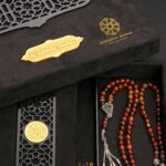Ottoman Rosary, 99 grains, made of pure liver agate stone (Agate), size 8mm, inlaid with silver, Turkish 925.