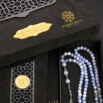 Rosary made of agate stone, pure polished brown lace (Agate), size 8 mm, 99 beads inlaid with silver Turkish caliber 925