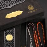 Rosary made of agate intertwined with garnet stone.
