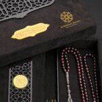 Rosary made of distinctive garnet stone, size 8 mm, 99 beads inlaid with 925 Turkish silver .