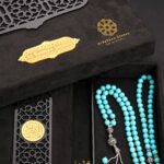 Rosary made of distinctive natural howlite stone.