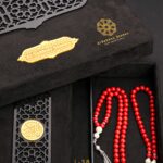 Rosary made of Distinctive coral intertwined with jasper.