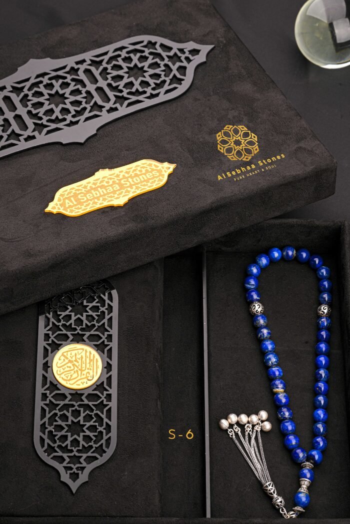 Rosary made of high-quality natural lapis lazuli stonE , quality , size 10 mm, number of 33 beads, Turkish silver 925