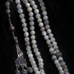 rosary made of natural moonstone.