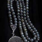 Rosary Made of labradorite and peacock stone.