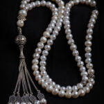 Rosary made of pearls.