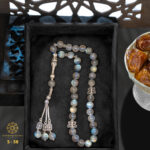 Rosary made of high-quality natural labradorite stone.