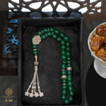 Ottoman rosary for green pure free agate stone.
