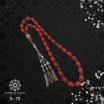 Rosary of 33 beads of natural fossilized coral